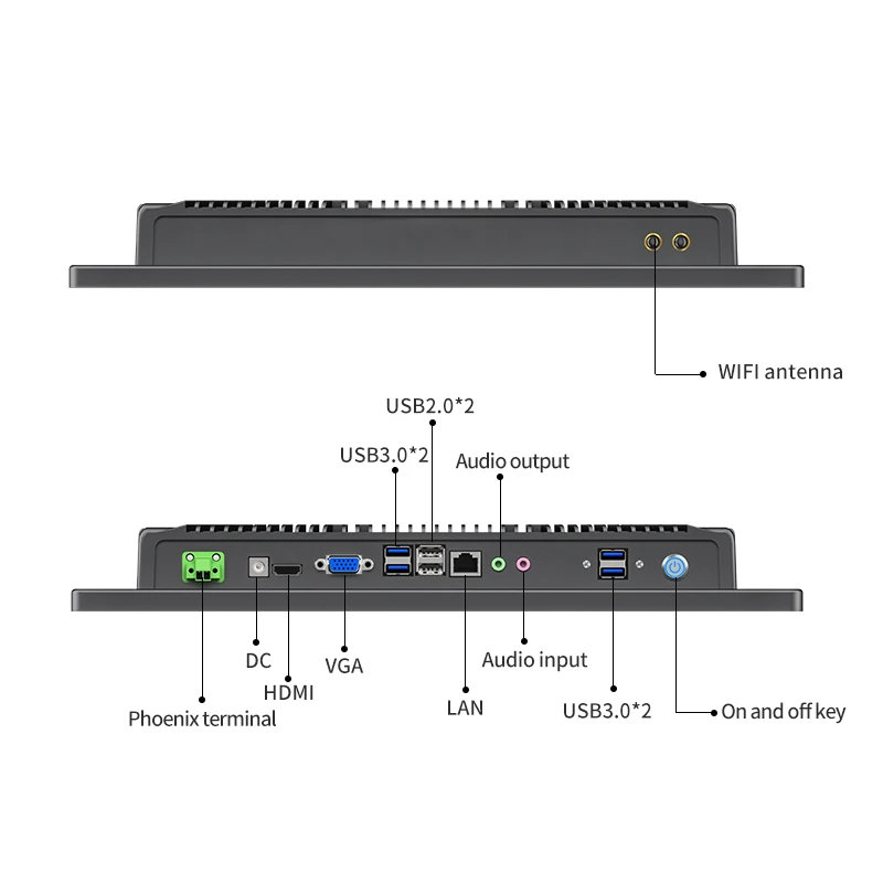 كمبيوتر لوحي صناعي الكل في واحد مقاس 13.3 بوصة يعمل باللمس مع حامل VESA متوافق مع نظام التشغيل Windows 10 أو 11
