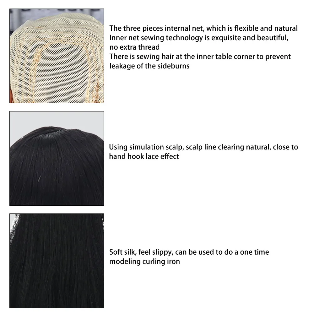 

Doll Accessories Long Curly Hair Doll Hair Wig Soft Black Doll Replacement Wig Trimmable for BJD Doll Wig 1/3 Doll