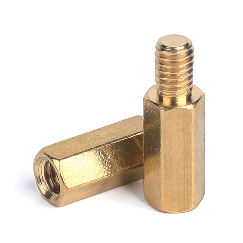 M2M2.5M3M4~M6 Brass Hex Male Female Standoff Board Stud Metric Hexagon Threaded Pillar PCB Motherboard Spacer Bolt Screw 3~100mm