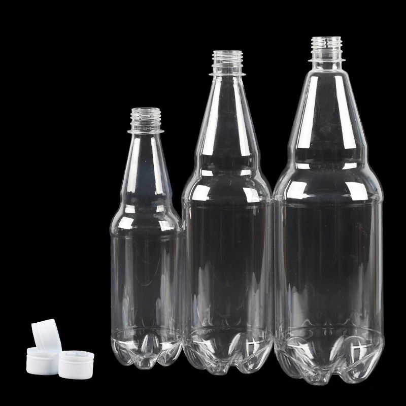 1PC Water Clear Storage Containers Beer Bottle Empty Juicing Bottles With Lids Drinking Flasks For Fridge Juice Soda Portable