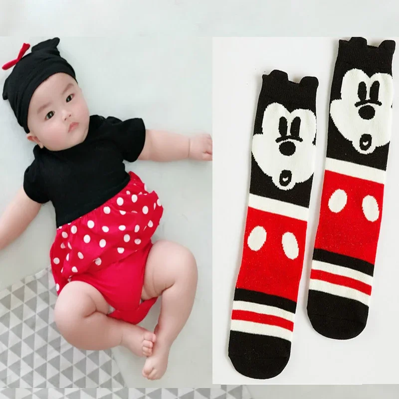 Summer Baby Boy Girl Newborn Romper Hat Short Skirt Sock 3 PCS Set Cartoon Mickey Minnie Infant Clothing Bebe Cotton Jumpsuits