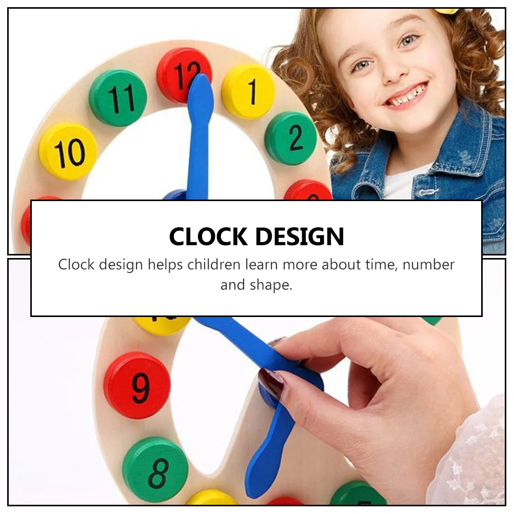 Wooden Digital Clock Kids Toy Shape Number Colorful Educational Toys Children’s