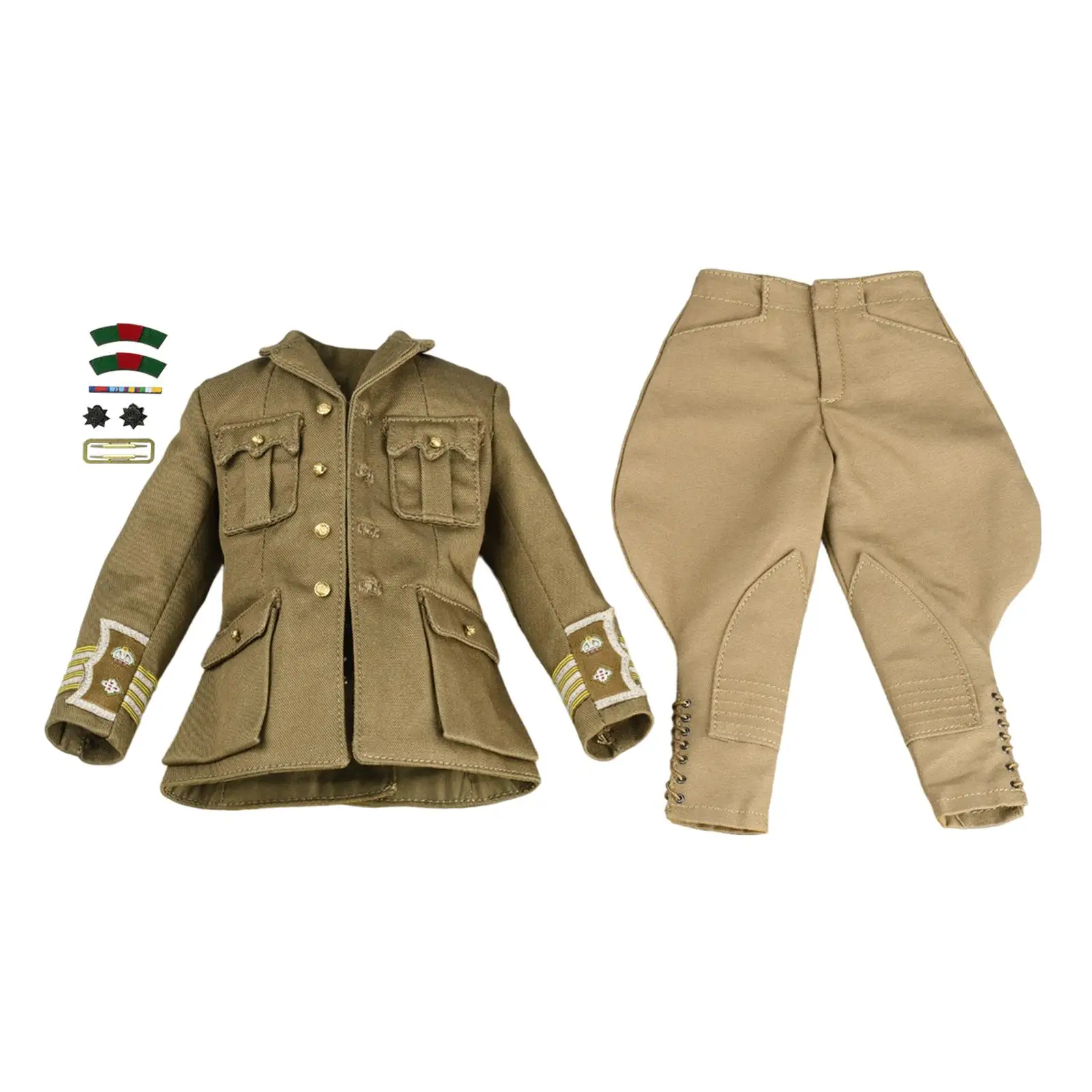 

2x 1:6 Uniform Full Set Mini Jacket and Pants Model Outfit Miniature Clothing for 12" Doll Model Action Figures Dress up Accs