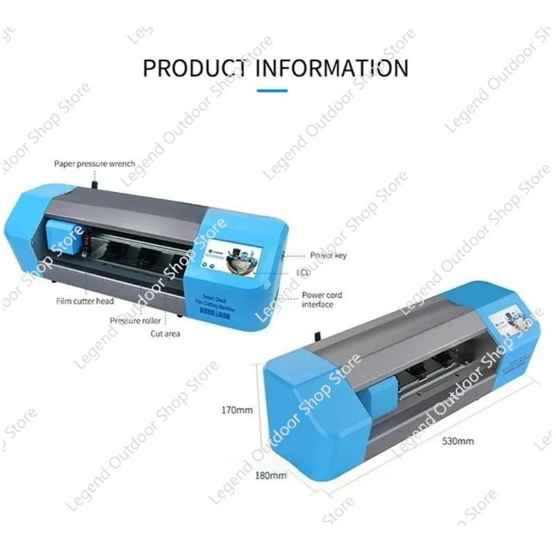 

S-890C Auto Film Cutting Machine Mobile Phone Tablet Front Glass Back Cover Protect Film Cut Tool Protective Tape