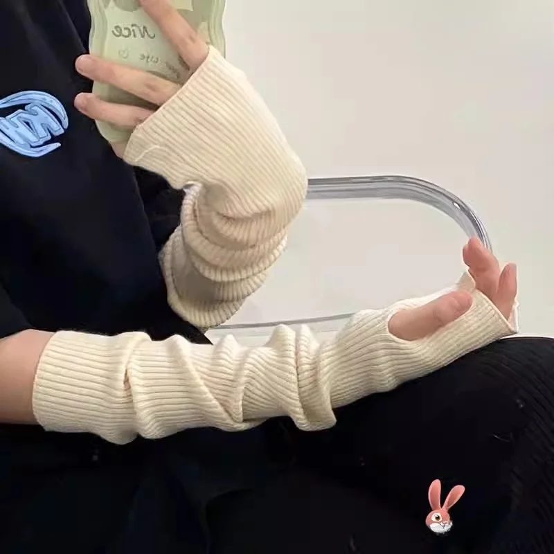 

Женские вязаные нарукавники-перчатки из теплой пряжи, модные накладки на руки и предплечья, имитирующие свитер, для осени