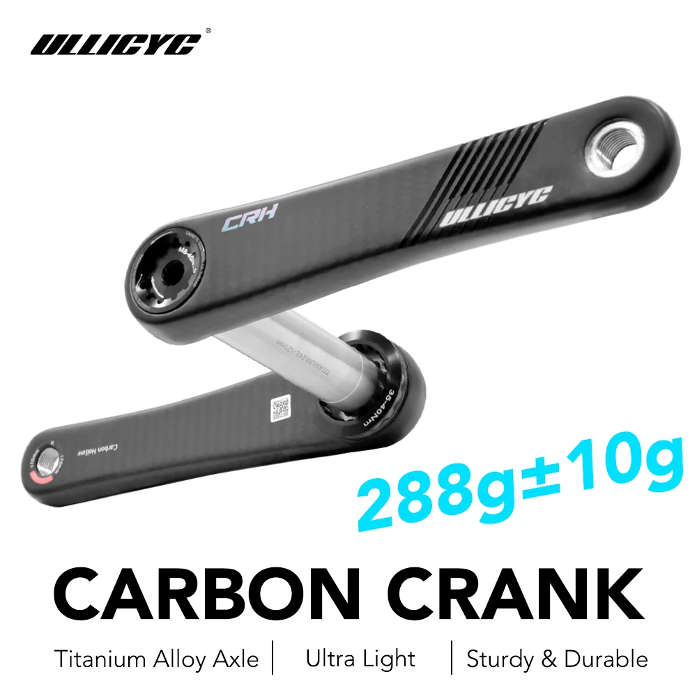 

ULLICYC Road Carbon Crank 288g 155mm-175mm Length DUB 24mm titanium Spindle For 110BCD Spider Spec EASTON Interface Crankset