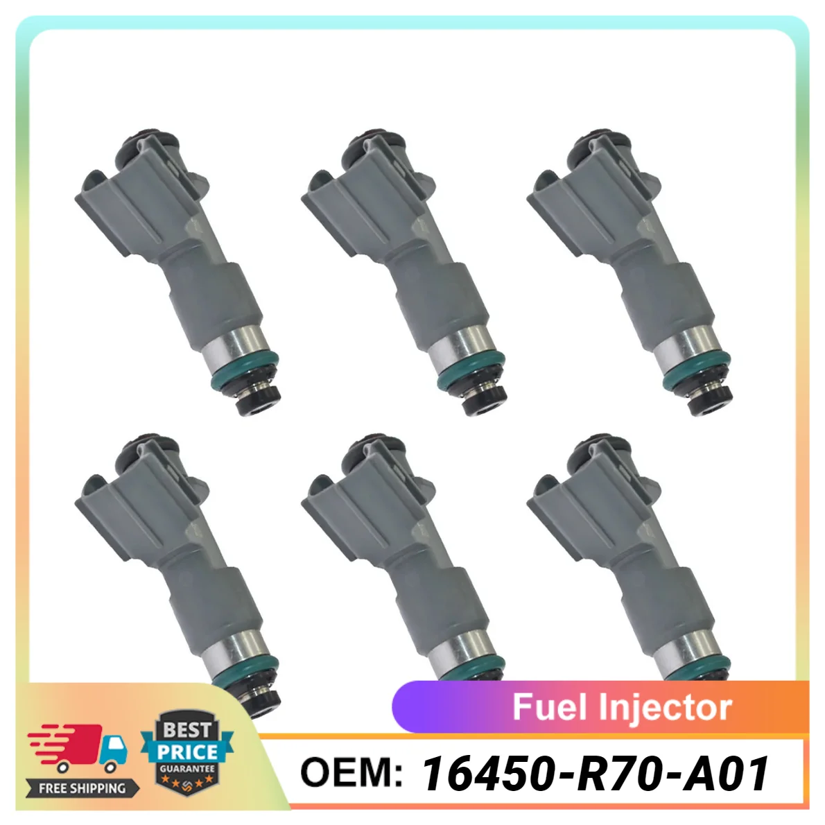 

6PCS 16450-R70-A01 Car Fuel Injectors Nozzle for Honda Accord Crosstour Acura MDX RDX ZDX RL TL TSX 3.5L 3.7L V6