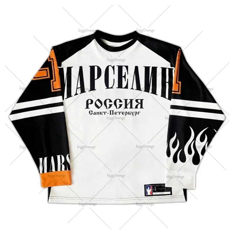 Y2k Harajuku European and American High Street Long-sleeved Tops Personalized Hip-hop Sweatshirts Oversized Loose Jersey Men