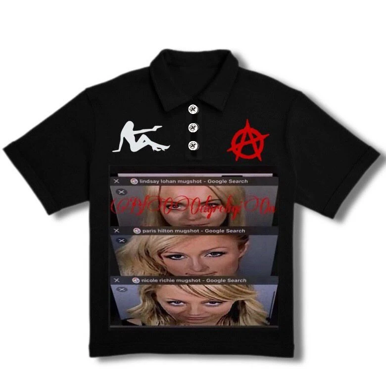 Camiseta Polo Retro Americana, Estilo Urbano, Minimalista y Moderno, con Estampado Hip Hop Y2K, Camiseta Polo para Hombre, Camiseta con Letras Estampadas para Verano