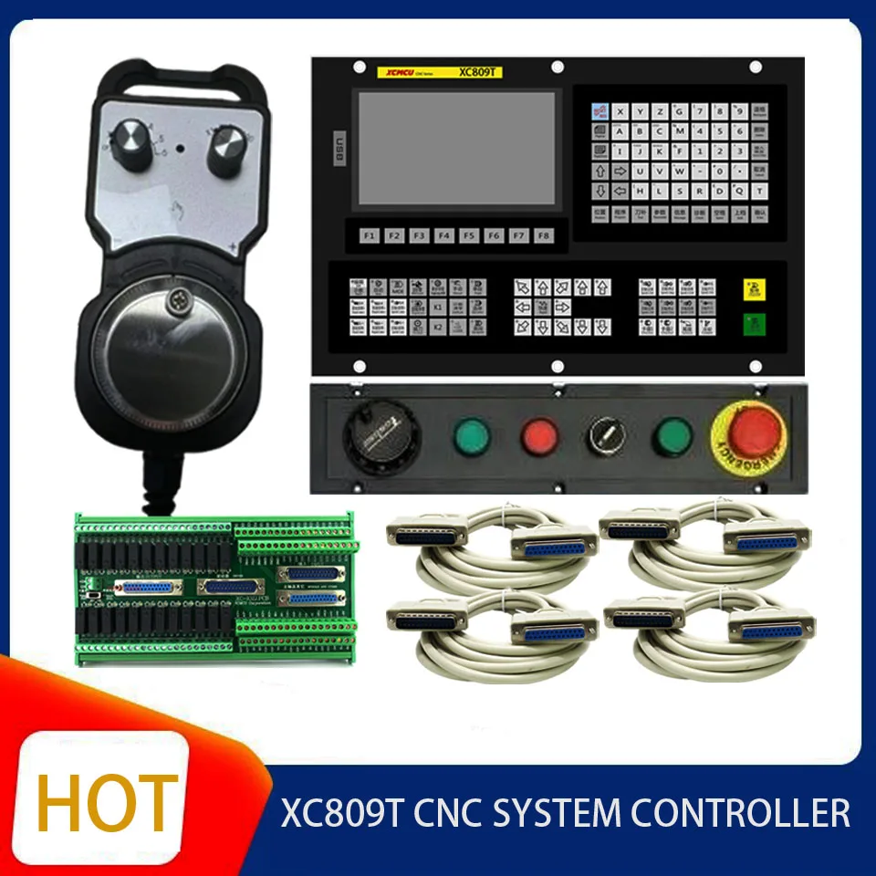 XC809T CNC lathe controller 2/3/4/5/6 axis with handwheel MPG and adapter plate dual analog digital spindle lathe absolute value