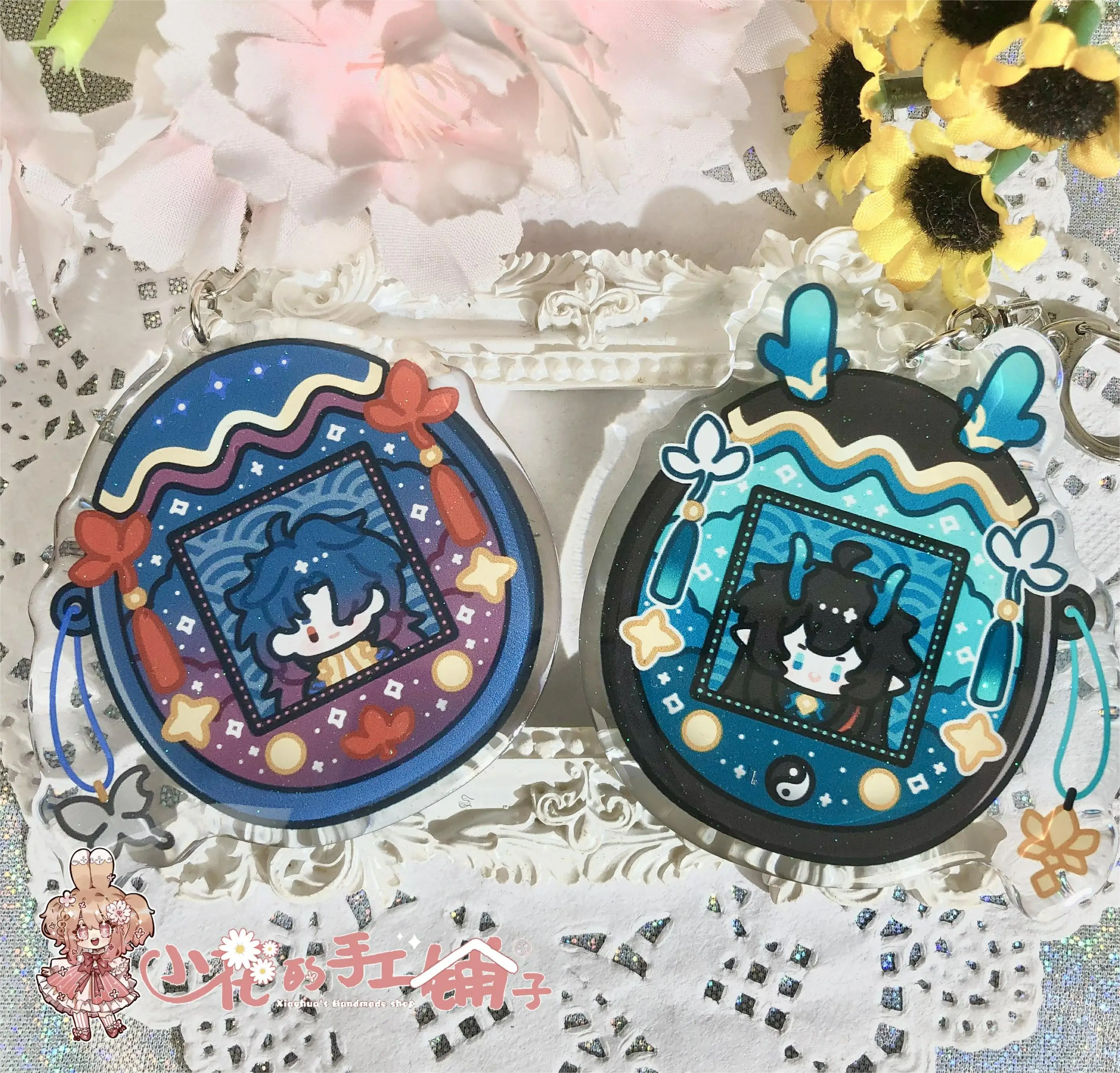 Anime Honkai: Star Rail Lâmina Imbibitor Lunae, Dan Heng, Saco Chaveiro Acrílico Pingente, Chaveiro versão Q dos desenhos animados, Presente