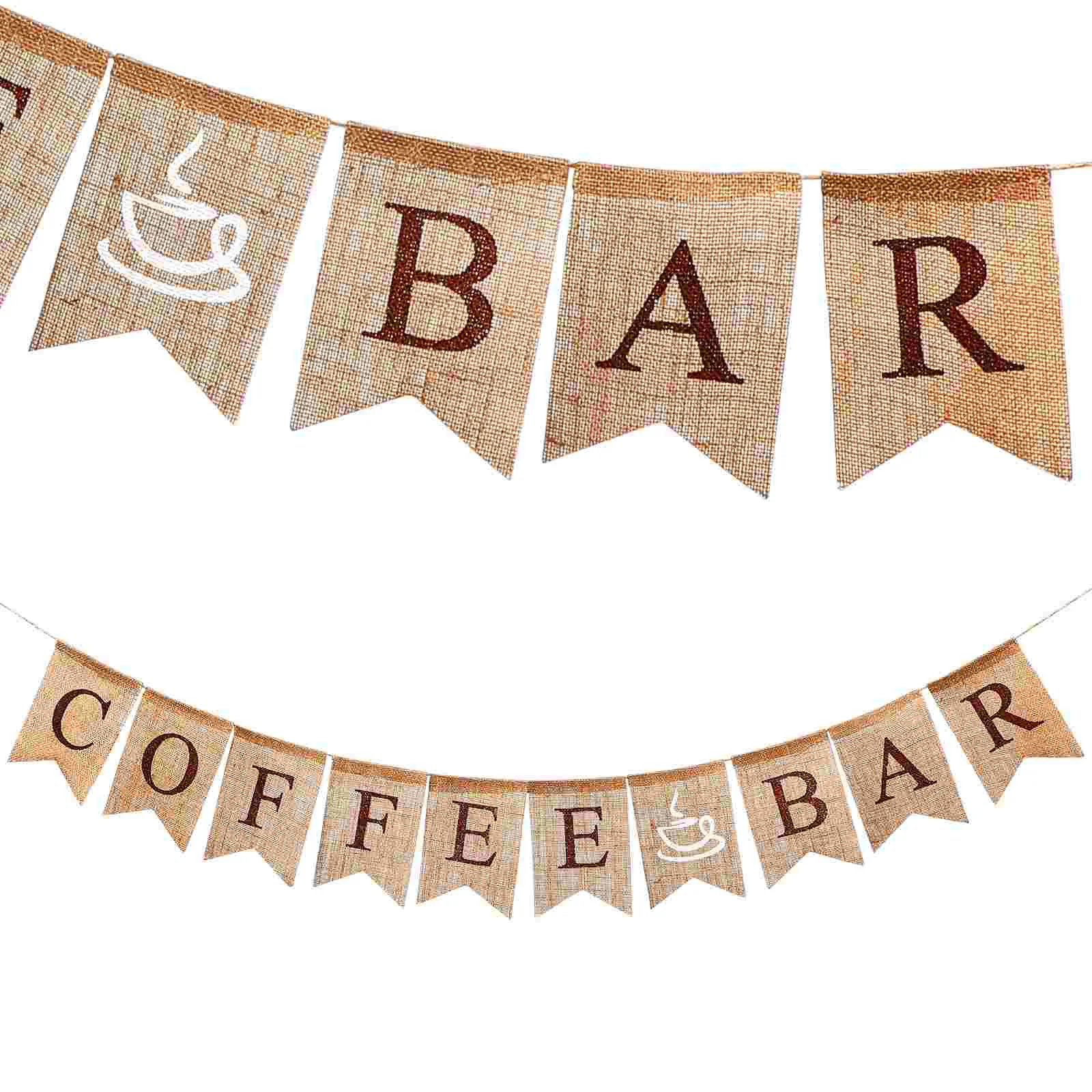 Photo Garland Pattern Banners Party Personalized Coffee Swallowtail Pull Flag Bar Decor