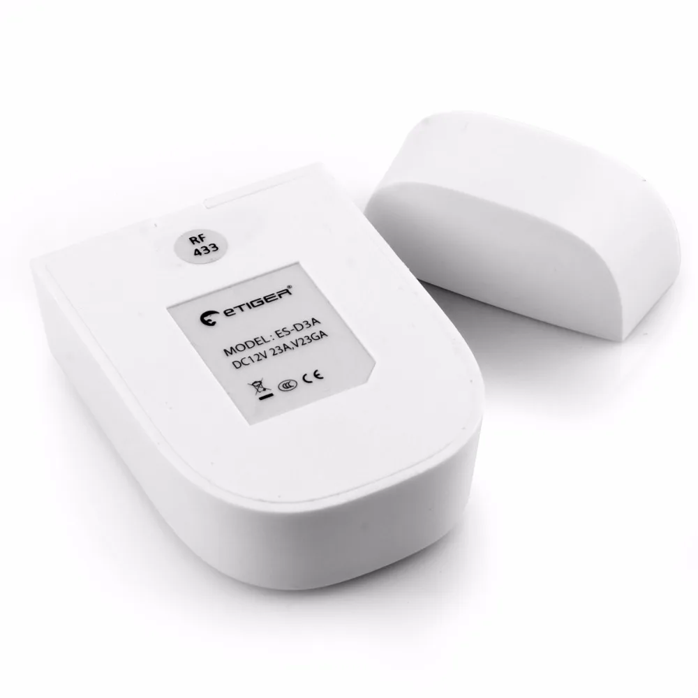 eTIGER ES-D3C Wireless Door/Window Contact Alarm powered with AAA battery Window Door Sensor Detector For eTiger Alarm