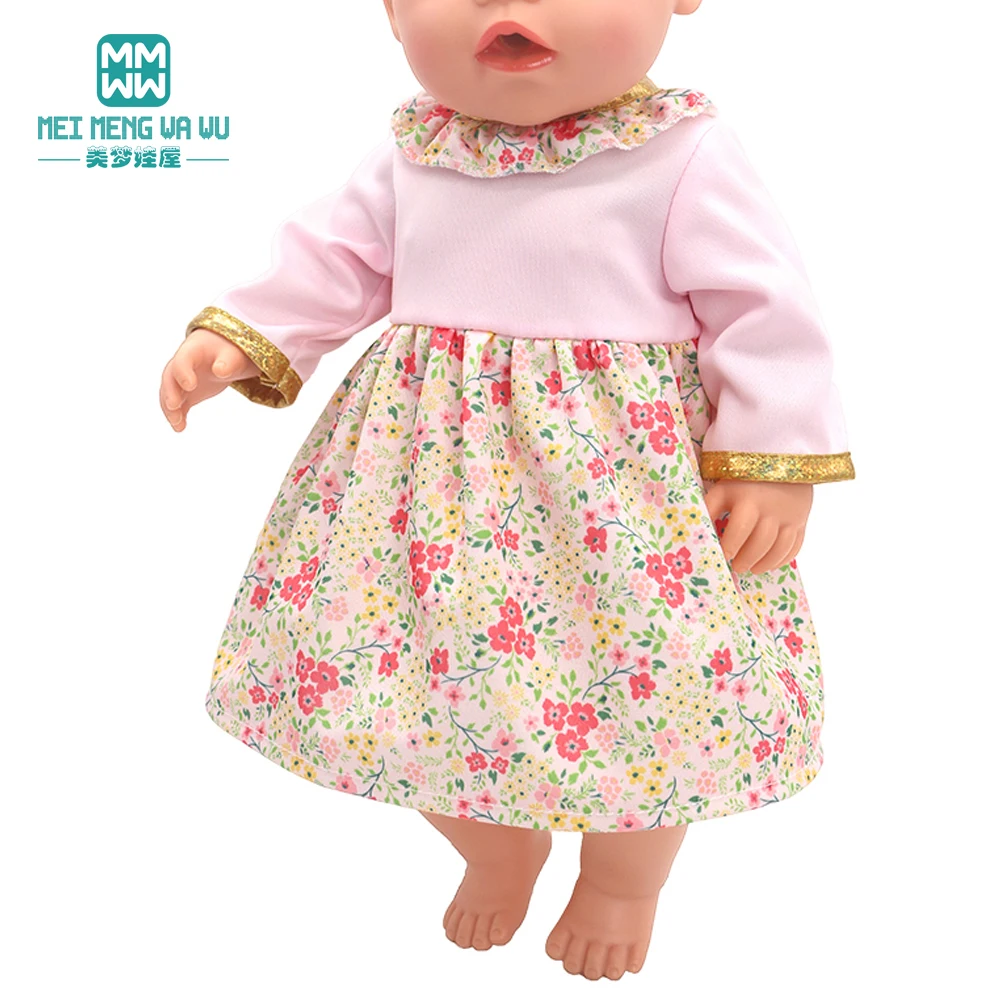 Doll Clothes for 43-45cm New Born American Doll Fashion T-Shirt Overalls Princess Gauze Skirt Gift for Girls