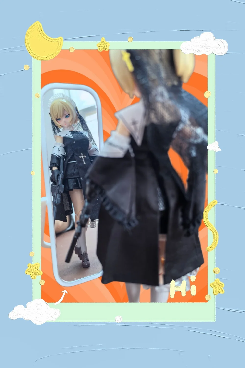 

【Clothing Only】Handmade 1/12 Sweet Mesh Headpiece Basic Versatile Nun Dress Set For 6inchs Action Figures Body