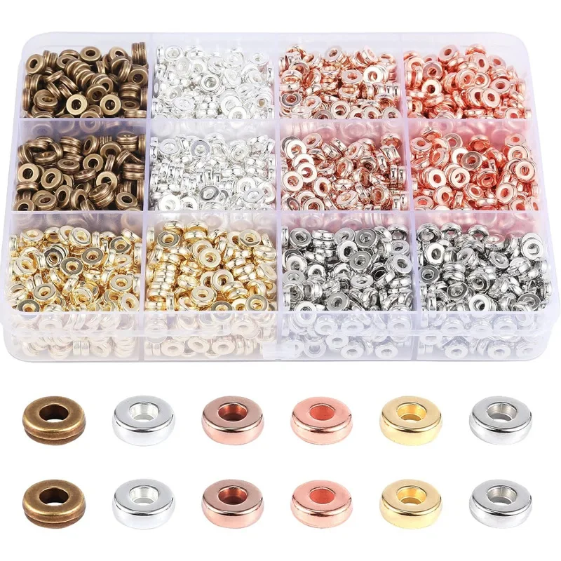 12-bar 2 * 6 flat 6-color beads box-mounted flat disc DIY necklace beads bracelet kit