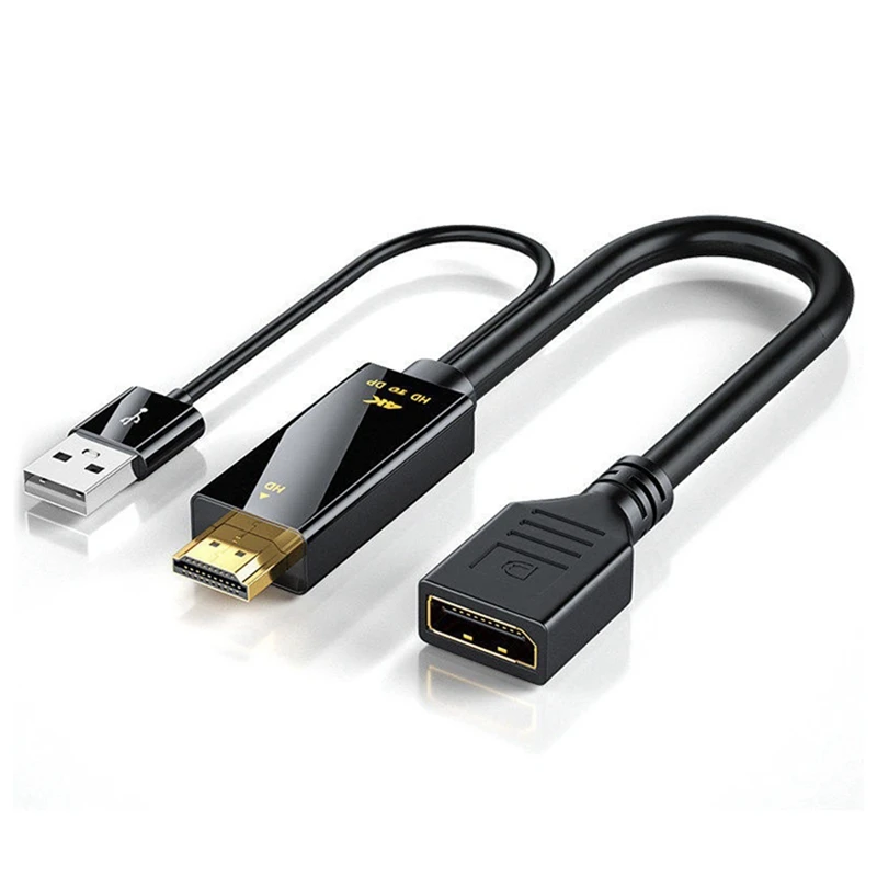 HDMI-Compatível Masculino para Displayport Feminino Converter Cable, 4K, 60Hz, HDMI-Compatível com DP Converter Cabo Adaptador