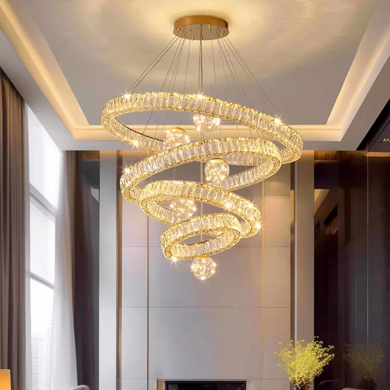 

Modern home decoration crystal chandelier, stair Pendant lamp, living room Pendant lights, interior lighting