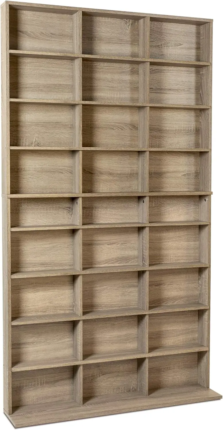 Elite Media Storage Cabinet New/Improved Large 837CD/528DVD/624BR Weathered Oak PN38408141