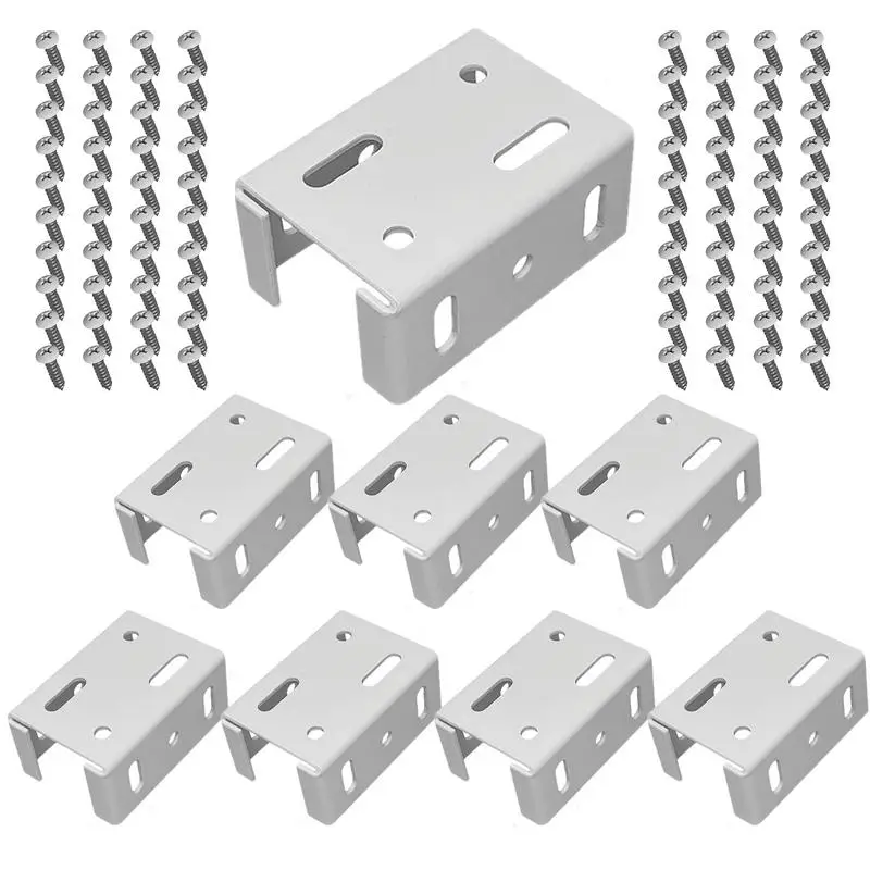 

Metal Fence Bracket 8pcs Aluminum Rails Brackets Kit With Screws Metal Fence Mounting Brackets Replacement Connecting Panel To