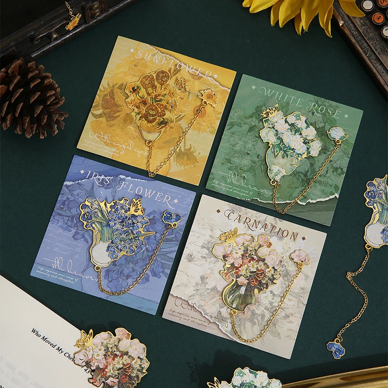 قطعة واحدة من الإشارات المرجعية المعدنية الرائعة ذات المظهر الزهري الرومانسي مناسبة لطلاب القراءة لعشاق اللوازم المكتبية المدرسية