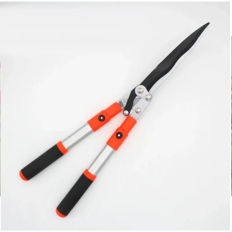 Large Opening 5 Gears Retractable Hedge Shears Landscaping Holly Pruning Shears Garden Lawn Long Scissors