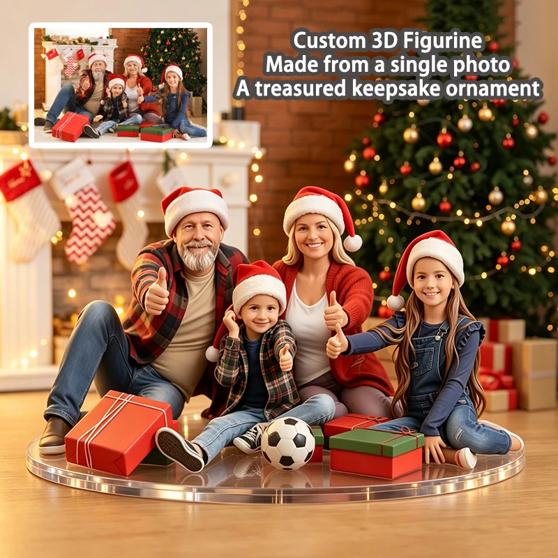 Personalized Custom 3D Figurine Christmas Gift, Custom Portrait Statue From Your Photo, Family Keepsake Ornament Home Decor