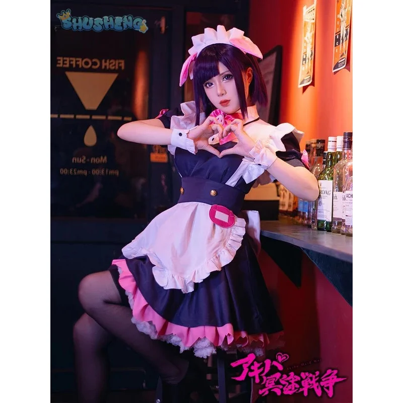 COSda @ Akiba Maid War Wahira Nagomi Mannen Ranko Shiipon Hiiragi Yume Cosplay Manis dan Seksi Pembantu Hiasan Kepala Aksesoris Haween