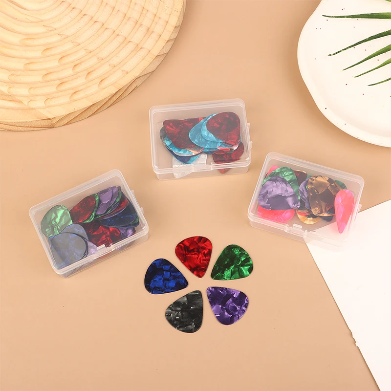 30 قطعة الغيتار الكهربائي الصوتية يختار Plectrum السليلويد الغيتار يختار الملحقات مع ABS صندوق سمك 0.46/0.71/0.96 مللي متر