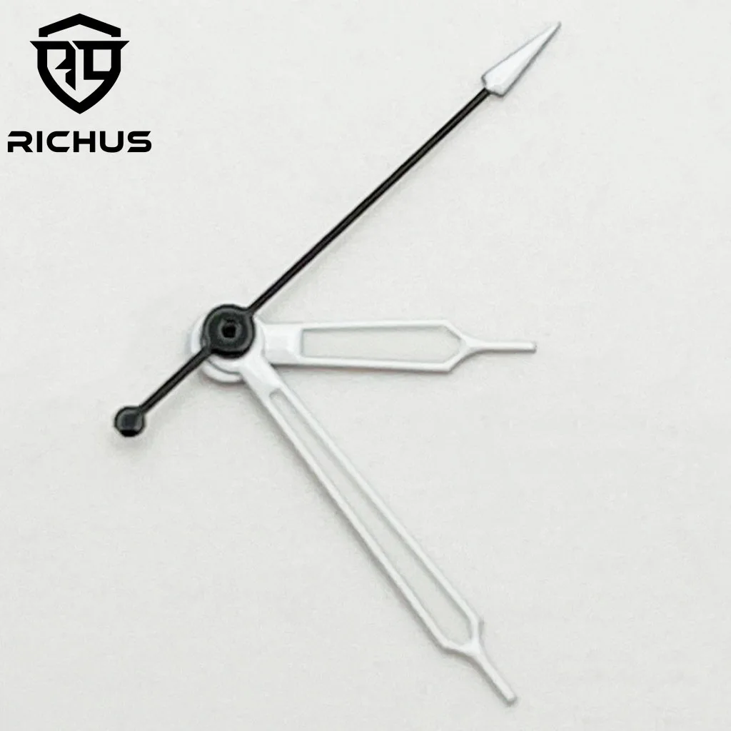 RICHUS Silver/black/white/silver yellow watch hands green luminous fit NH34 NH35 NH36 ETA2824 2836 Miyota8215-DG movement