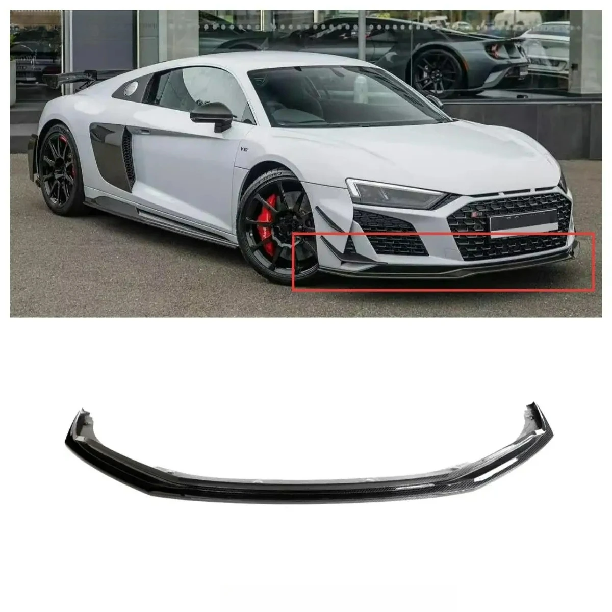 

R8 Coupe-Fit Premium PM Style Dry Carbon Front Bumper & Lip