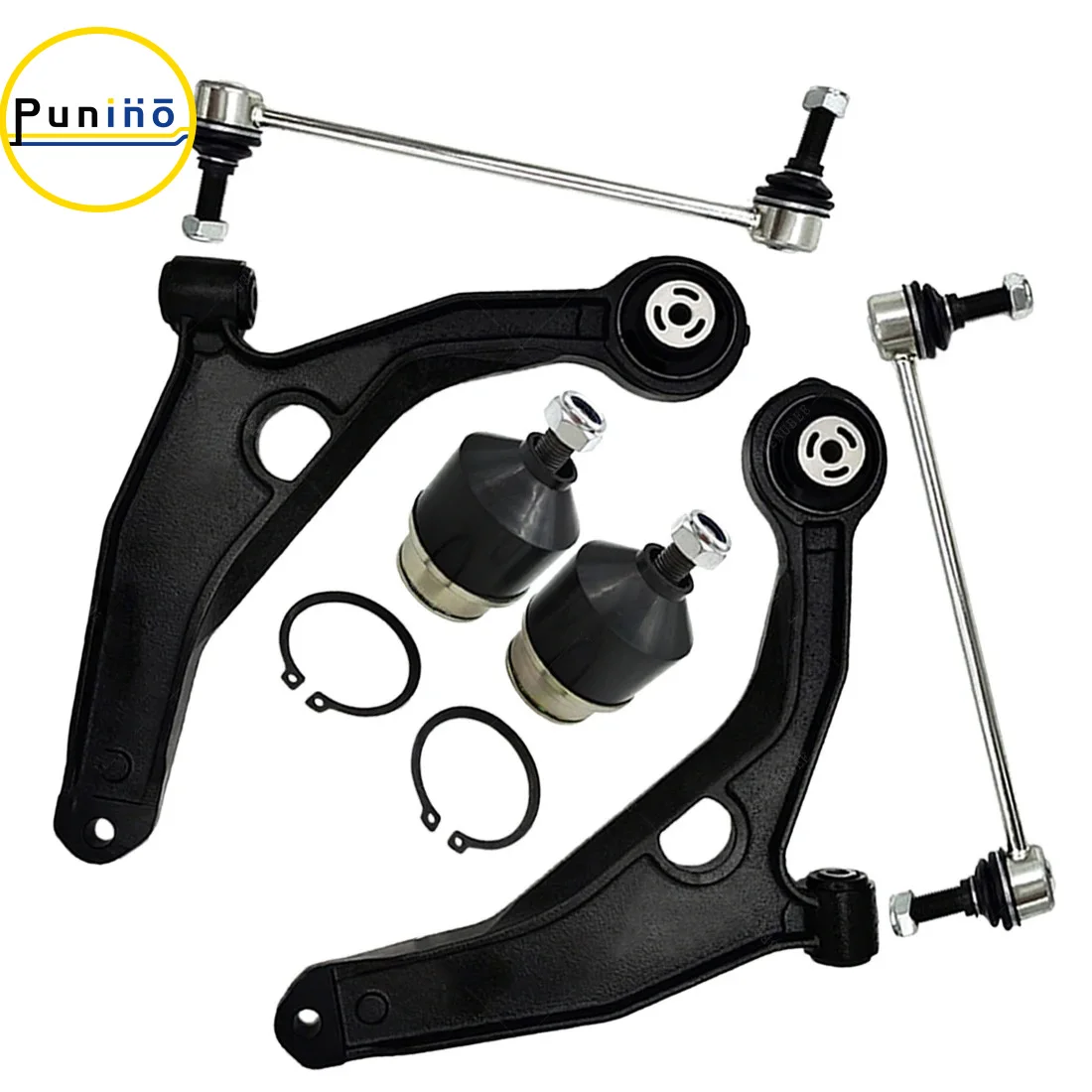 Punino 6pcs Front Lower Control Arm Sway Bar End Link Ball Joint Kit for Dodge Journey 2009 2010 2011 2012 2013 2014 2015