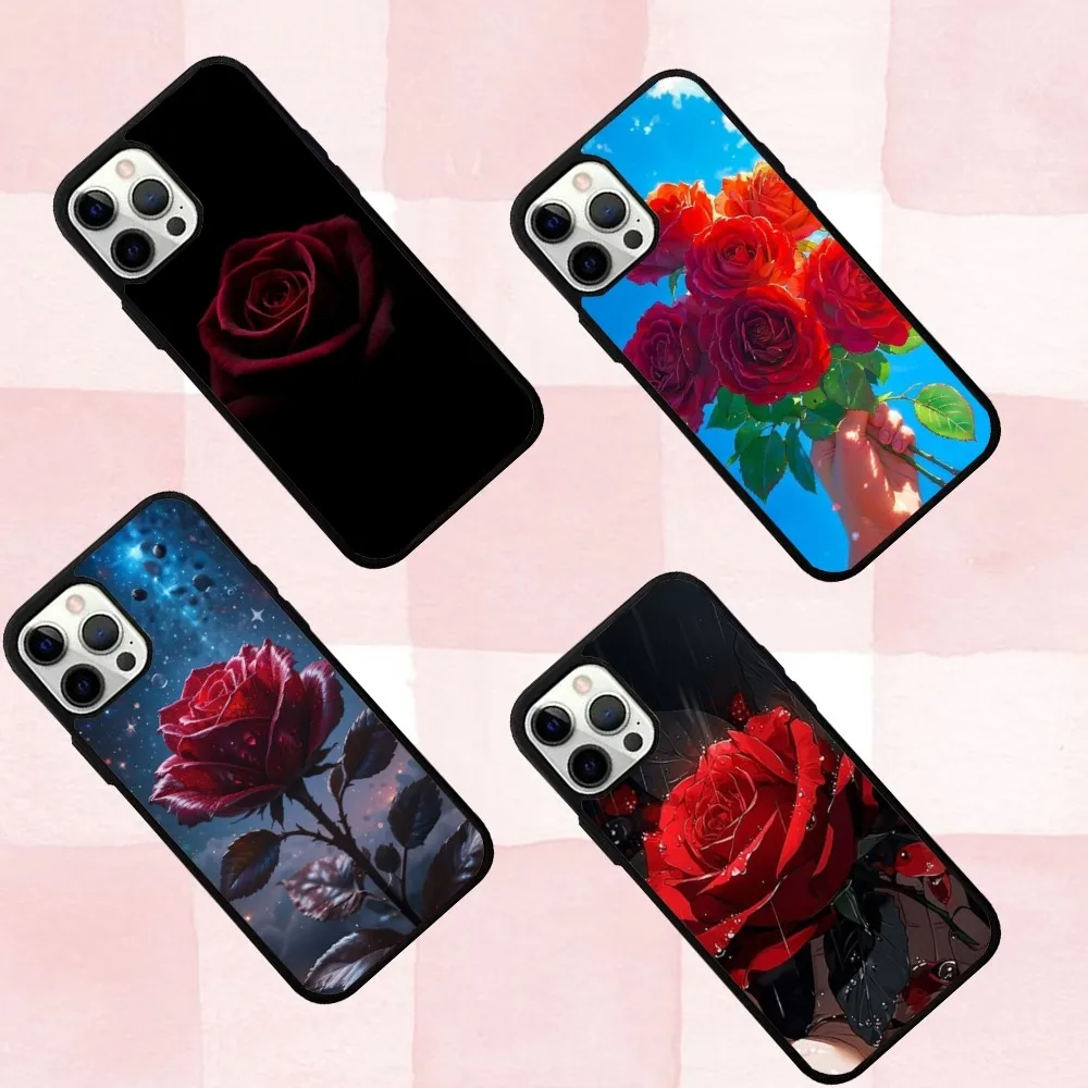 

Roses Painting Phone Case For IPhone 16,se4,15,Pro,Max,Case 14,Plus,13,12,11 Magesafe Magnetic Wireless Charge Cover