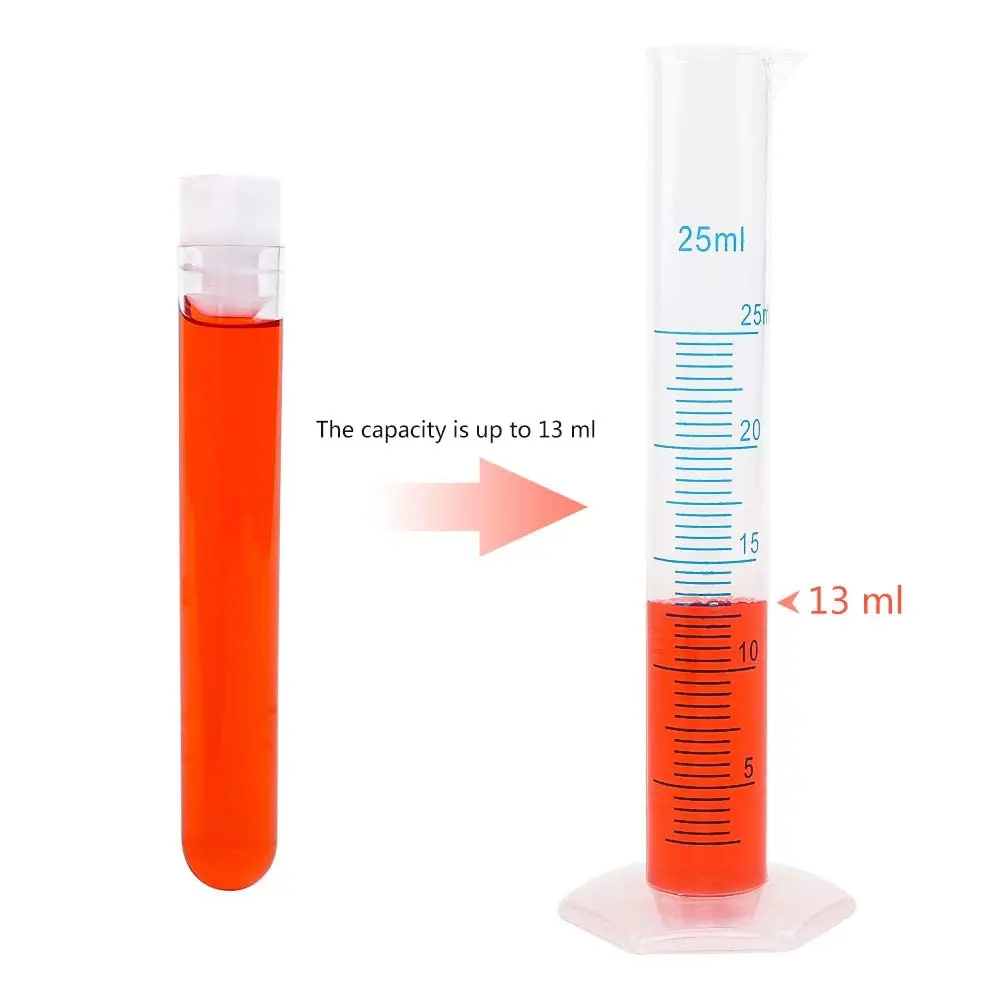 Tubos de ensayo de plástico con tapas, tubos de ensayo transparentes con soporte para experimentos científicos de laboratorio, 60 piezas, 13ml, 1 estante