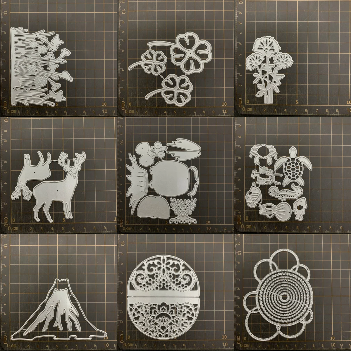 9 kinds Grass Deer Volcano Metal Cutting Dies Stencils For DIY Scrapbooking Decorative Embossing Handcraft Die CutsTemplate