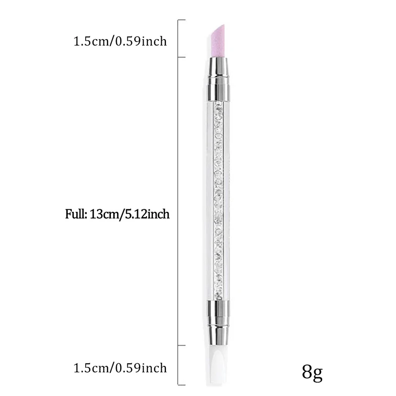 1Pcs Doppel Ende Multi-funktionale Silikon Nagel Stift Quarz Häutchen Nagellack Stick Schleifen Dead Skin Remover für Nagel Stift
