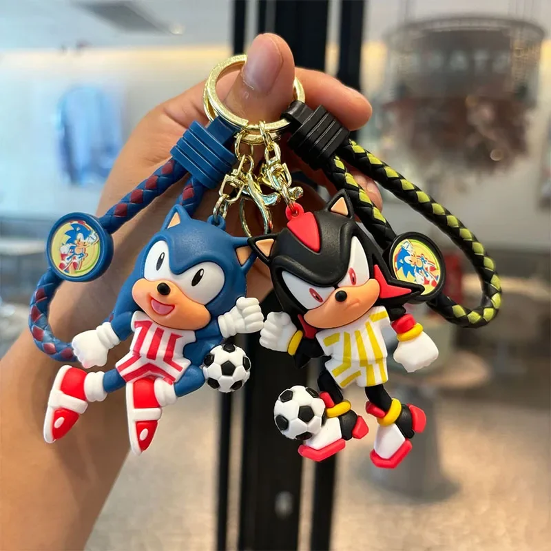 

Sonic The Hedgehog Keychain Cute Cartoon Anime Figure Image Tails Shadow Doll Keyring Ornament Key Chain Car Pendant Kids Gifts