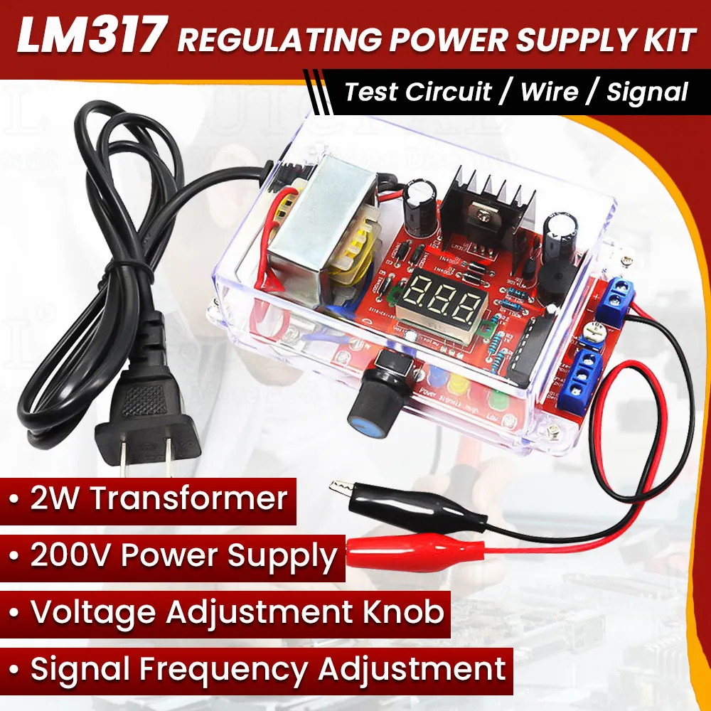 DIY Electronic Kit LM317 Adjustable Regulated Voltage 220V to 1.25V-12.5V Step-down Power Supply Module Learning