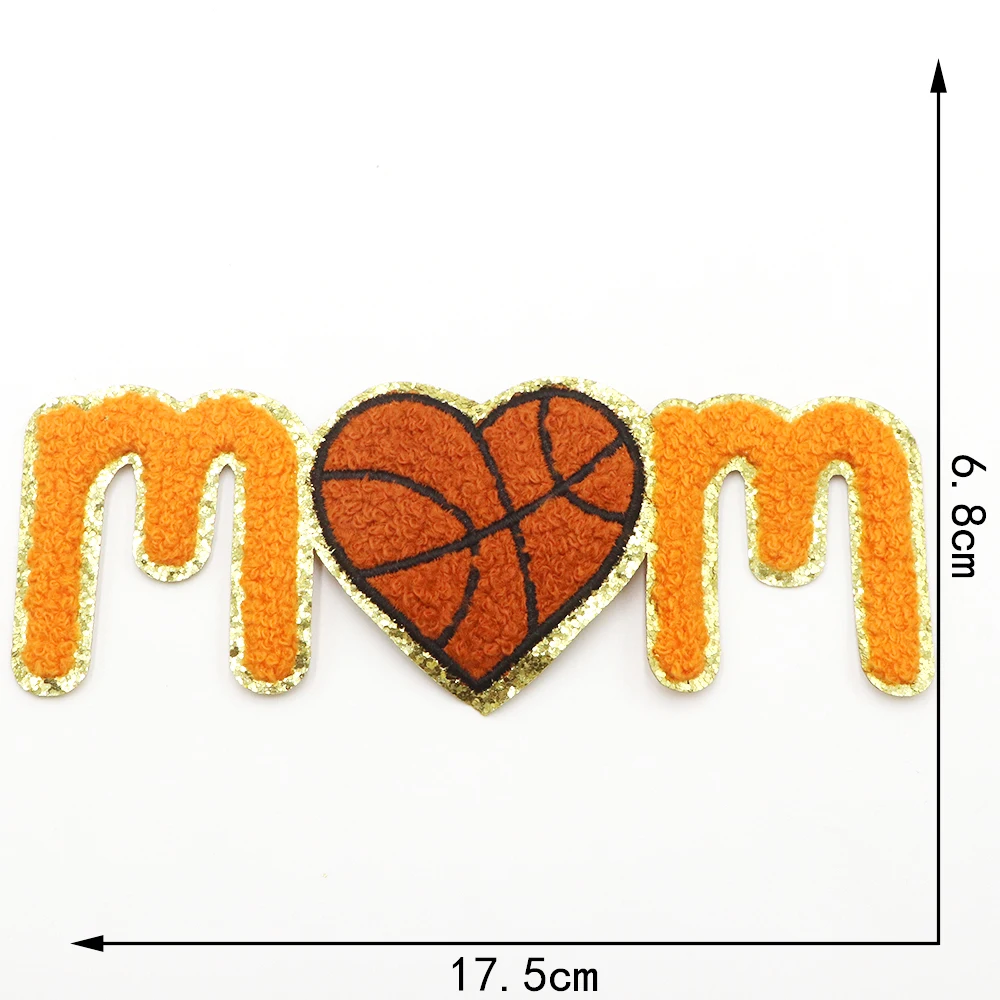 1pc Baseball Basketball Chenille Stickerei Patch Eisen auf Patches für Kleidung Thermo kleber Patches auf Kleidung Jacke Abzeichen – Detail 6