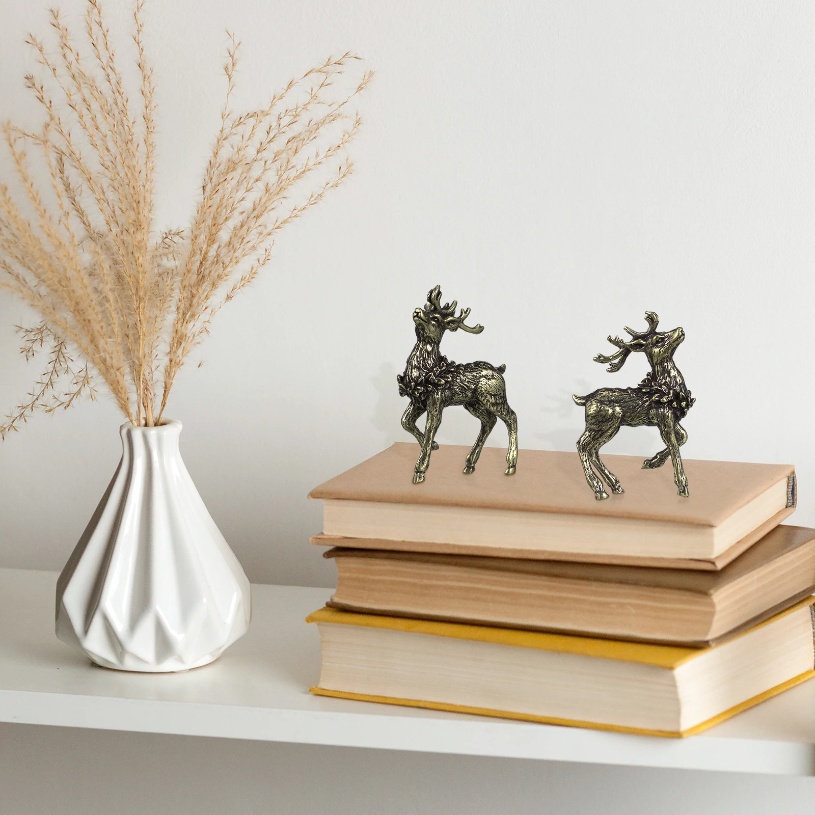 

Brass Sika Ornaments Home Decor Figurines Desk Office Adornment Deer Decor Eco Friendly Craft Gift