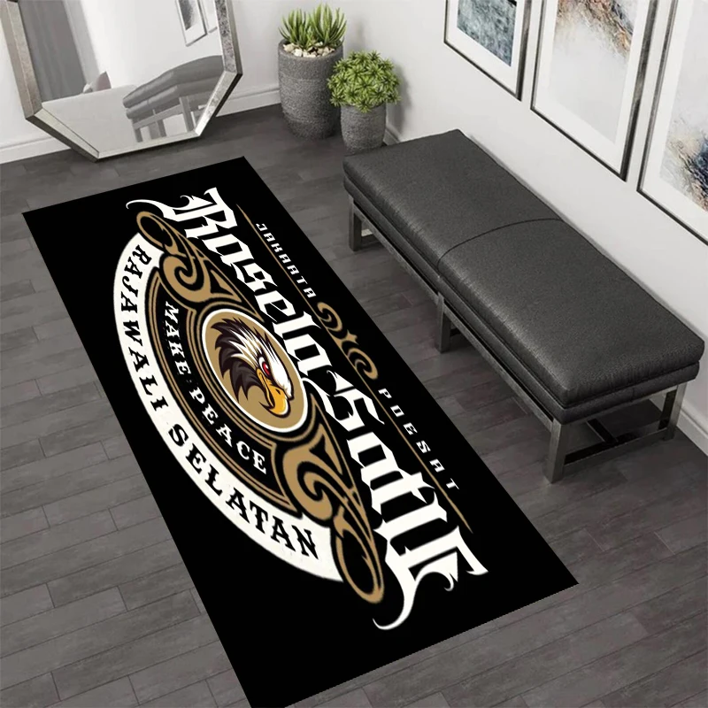 Creative Piano Key Music Note Runner Rug Black White Living Room Floor Mat