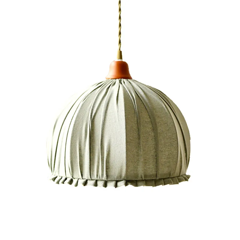 Minimalist Japanese Style Bedroom Living Room Balcony Bar Lamp Clothing Store Fabric Cotton Linen Chandelier Linen Retro Country