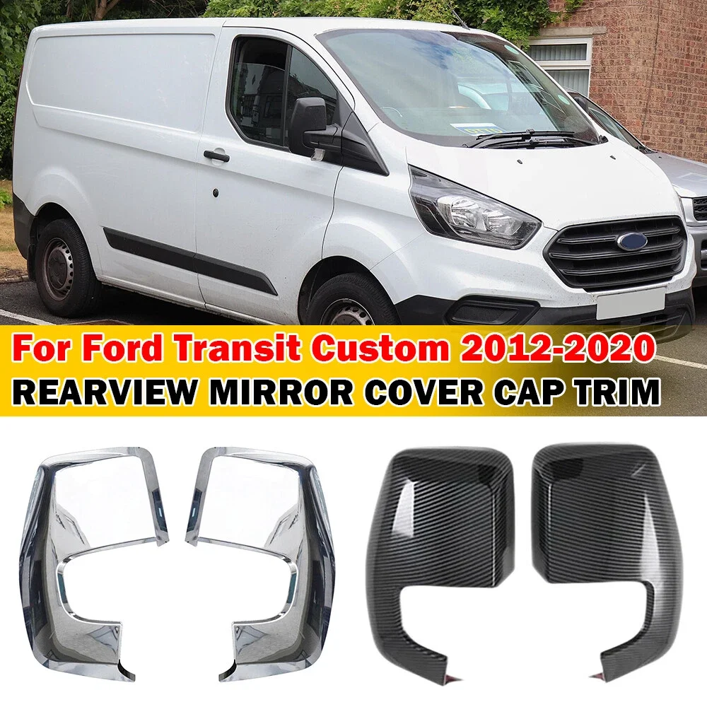 

For Ford Transit Custom 2012-2020 Tourneo Car Sticker Rearview Side Mirror Cover Wing Cap Exterior Door Rear View Case Trim Auto