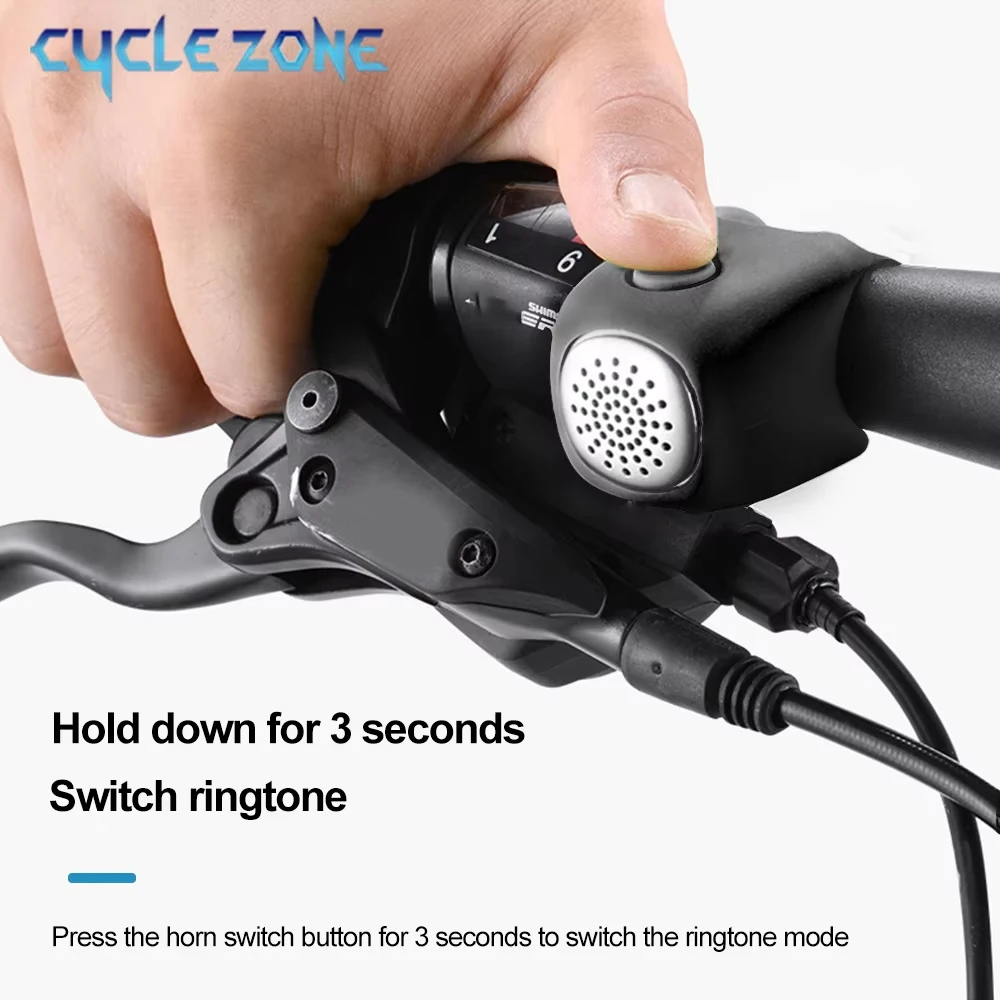 

Bicycle Horn Electric Bike Bell MTB Bicycle Handlebar Bell 3 Sound Mode Cycling Safety Riding Handlebar Ring for Outdoor Sport