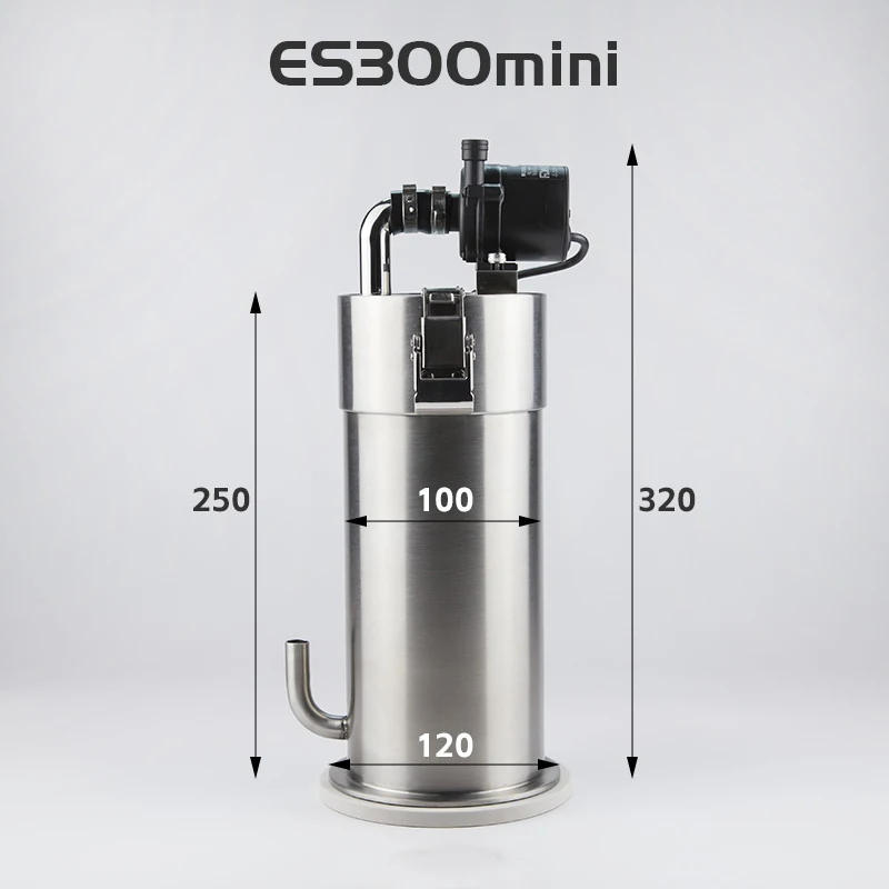 304 Stainless Steel Filter Barrel with Water Pump for Plant Aquarium Fish Tank