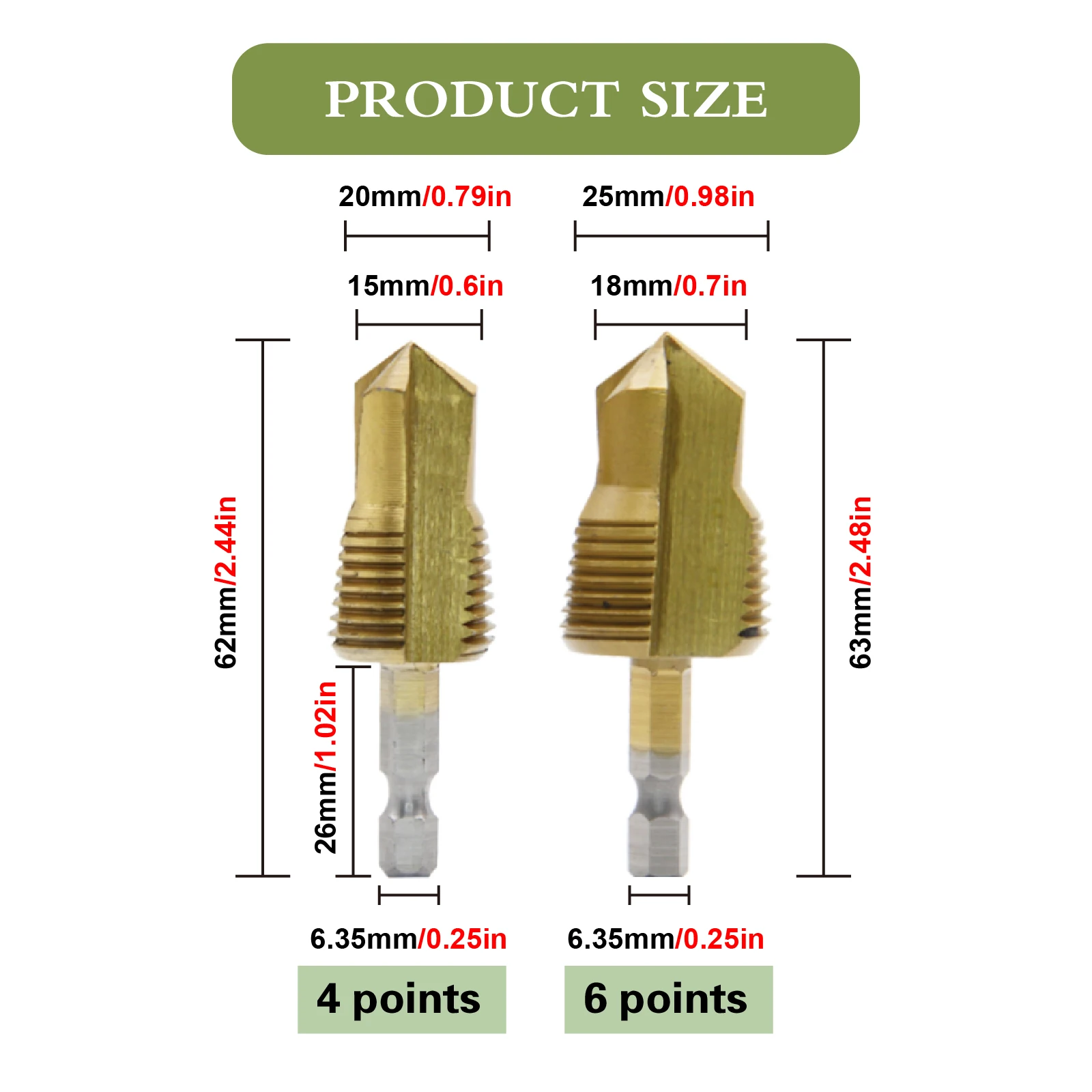 

Three blade step drilling water electrician PPR water pipe drilling tool 4/6 point hexagonal handle tapping lifting drill bit