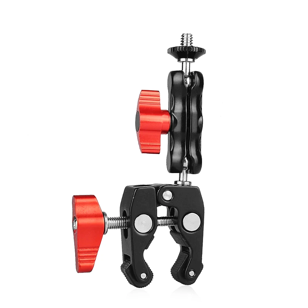 Multi-function Ball Head Clamp Ball Mount Clamp Magic Arm Super Clamp w/ 1/4