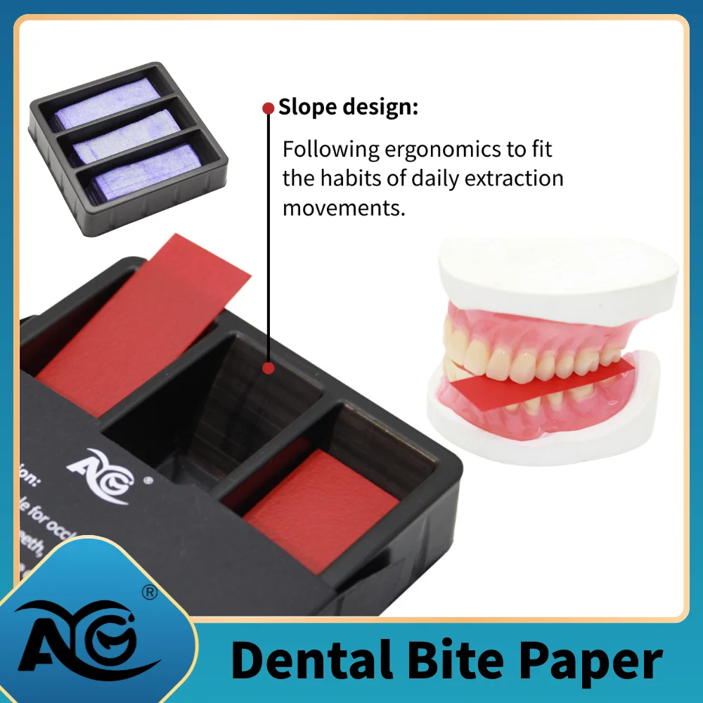 AG 300 Sheets Dental Bite Paper Disposable Dentist Blue/Red Double-Sided Bite Strip Oral Teeth Care Whitening Dentistry Material