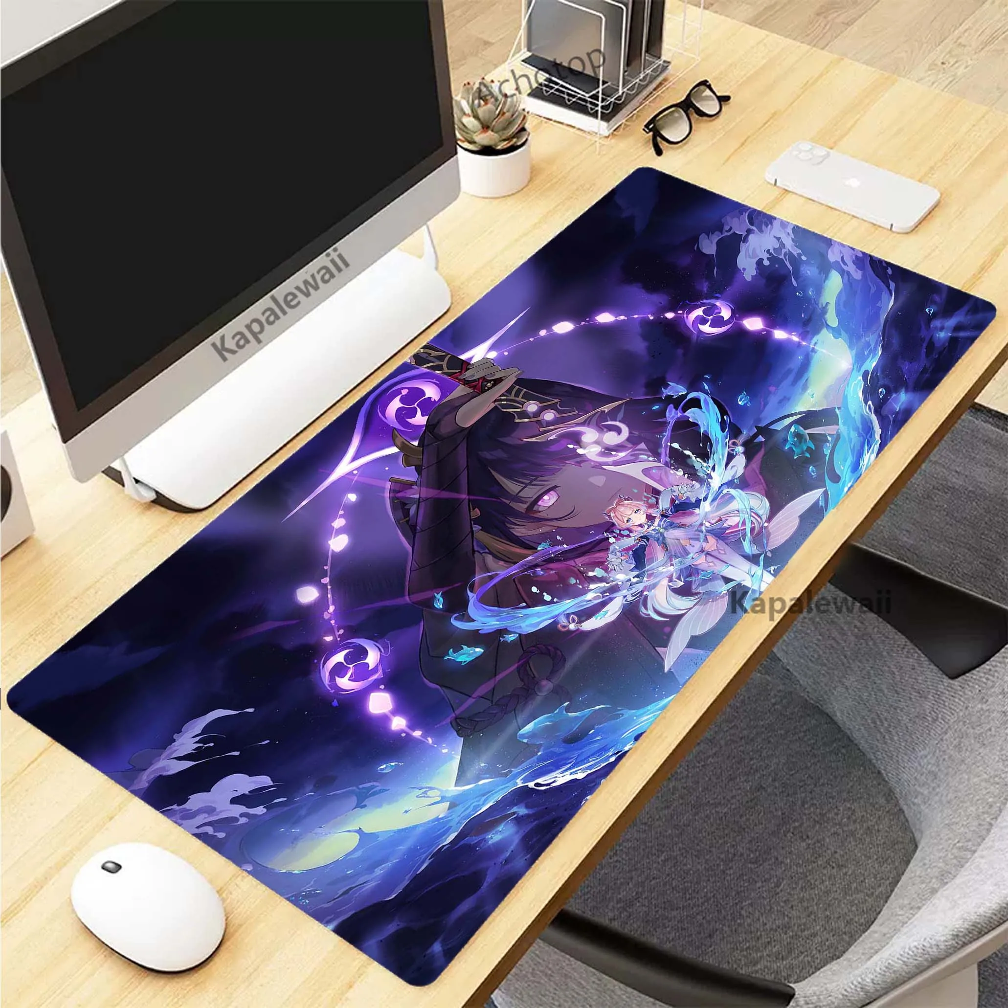 

Genshin Impact Anime Girl Large Gaming Mousepad Gamer Speed Keyboard Pads Laptop Carpet Large Mouse Pad For Gamer Rug 90x40cm