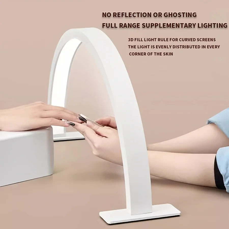 مصباح أظافر LED، مصباح أظافر يعمل بمنفذ USB، أضواء محمولة على شكل نصف قمر لمكتب الأظافر، ضوء عمل صالون التجميل، الإضاءة